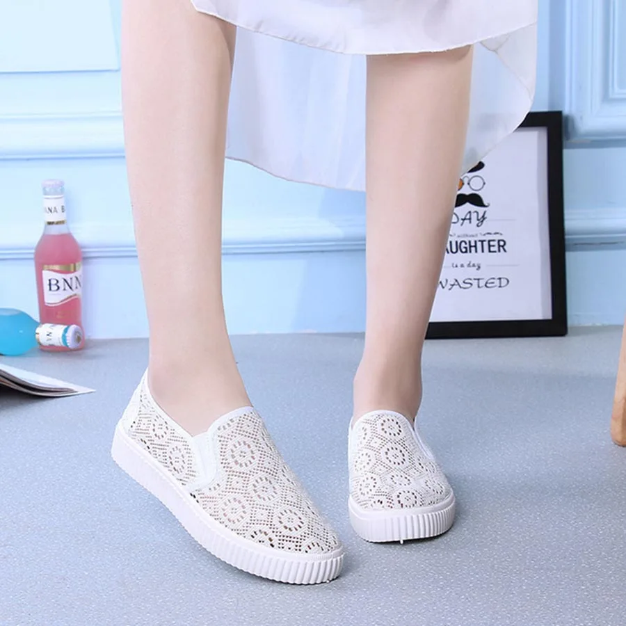 Летняя женская обувь в Корейском стиле Удобная повседневная без шнуровки с