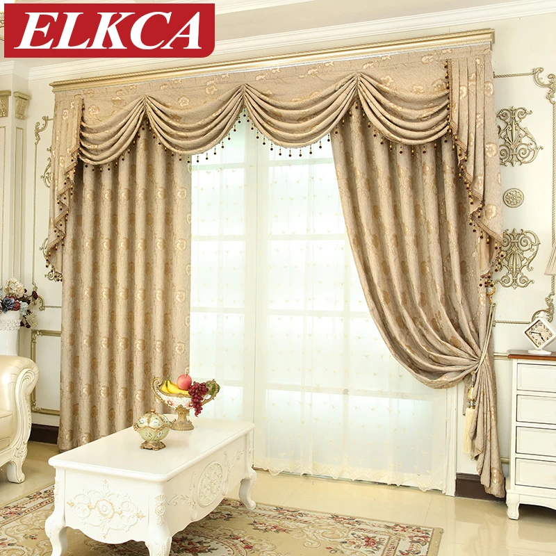 

European Luxury Window Curtains for Living Room Bedroom Thick Jacqurd Curtains for Bedroom Window Treatment Drapes Custom Made