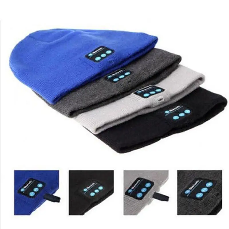 Soft Warm Beanie Hat Wireless Bluetooth Smart Cap Headset Headphone Speaker Mic Beanies Women Men | Skullies &amp