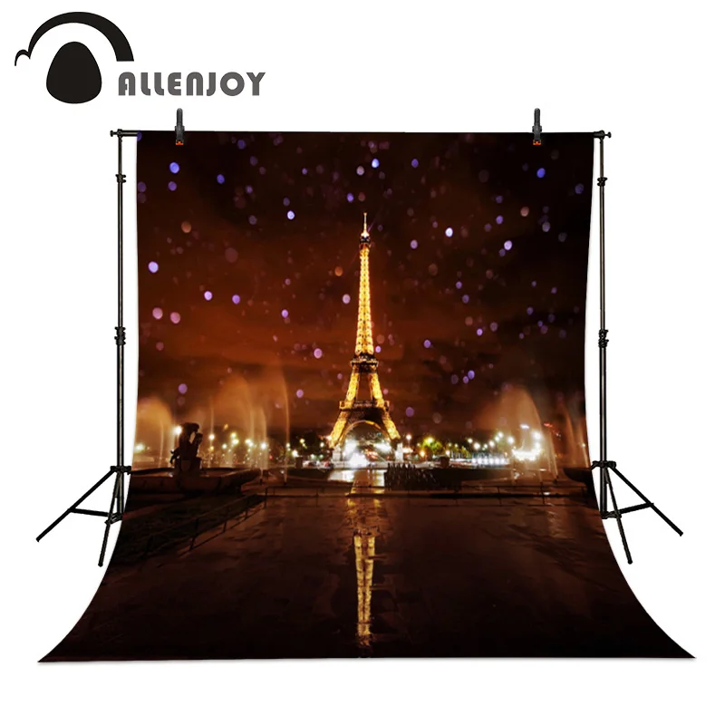 Allenjoy фотографический фон блестящие огни боке ночь Эйфелева башня фото фоны ткань