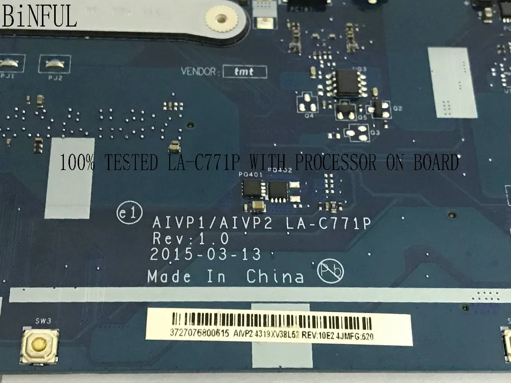 В наличии. 100% новый. AIVP1/AIVP2 LA C771P Материнская плата ноутбука MOTHEBOARD для LENOVO 110 15IBY