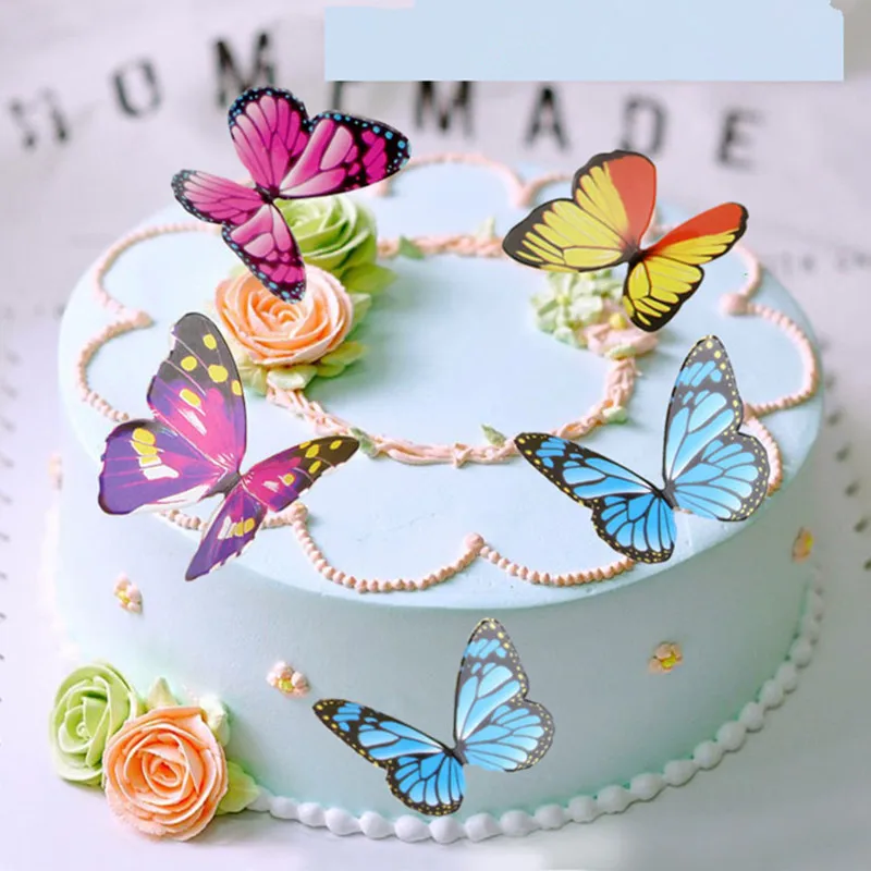 50 шт. DIY креативное украшение для свадебного торта бабочки день рождения торт