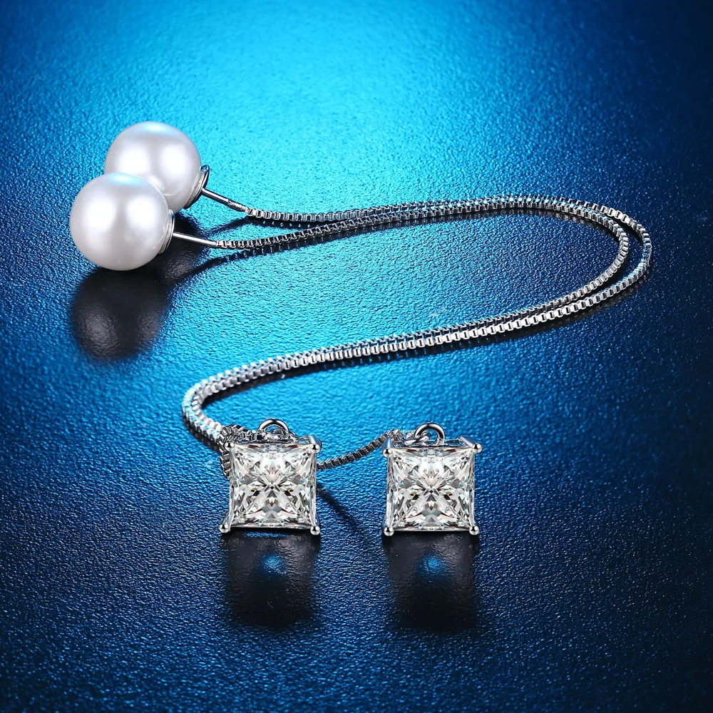 Simple Inlay CZ Imitation Pearl LONG Tassels Dangle Earring for Women Silvery color ear Jewelry Gift Drop Shipping | Украшения и