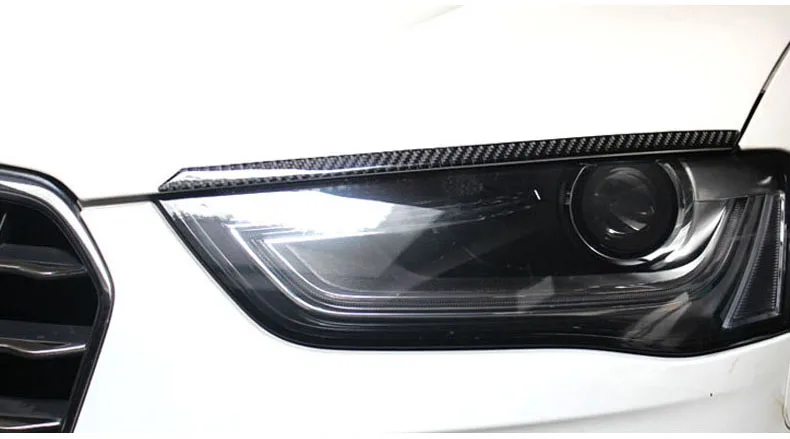 Углеродное волокно фары Брови Веки автомобиля-Стайлинг наклейки для Audi A4 A5 передняя фара брови 2009- авто аксессуары