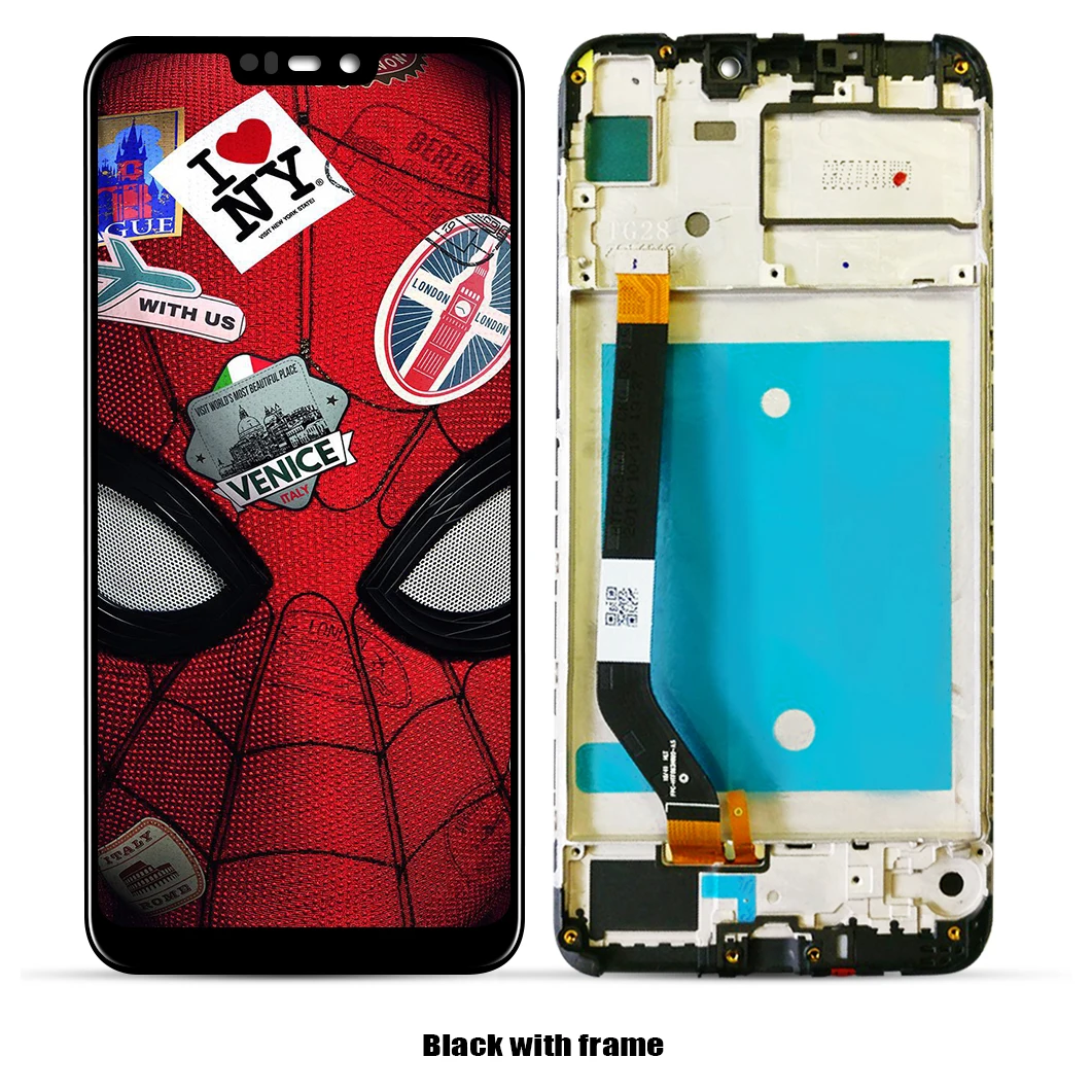 Для huawei Honor 8C ЖК-дисплей сенсорный дигитайзер в сборе для Honor 8C BKK-AL10 ЖК-дисплей 10 сенсорная Запасная часть - Цвет: Black With Frame