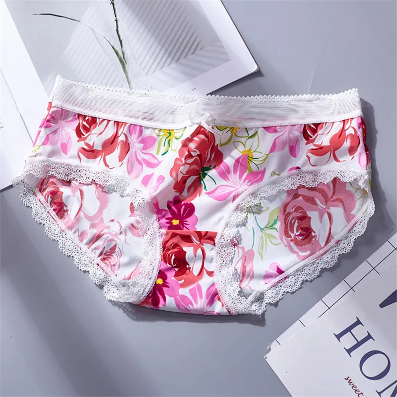 PRTYWB New Seamless Panties Women Briefs Printed Flower Underwear Lace Cotton Panty Lingerie Culotte Femme bragas mujer |
