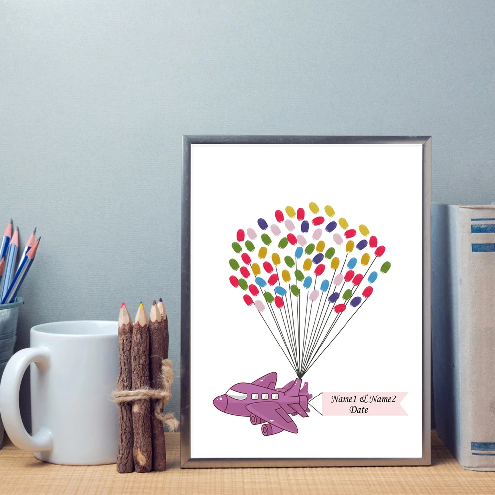 Персонализированные пользовательские холст отпечатков пальцев Подпись