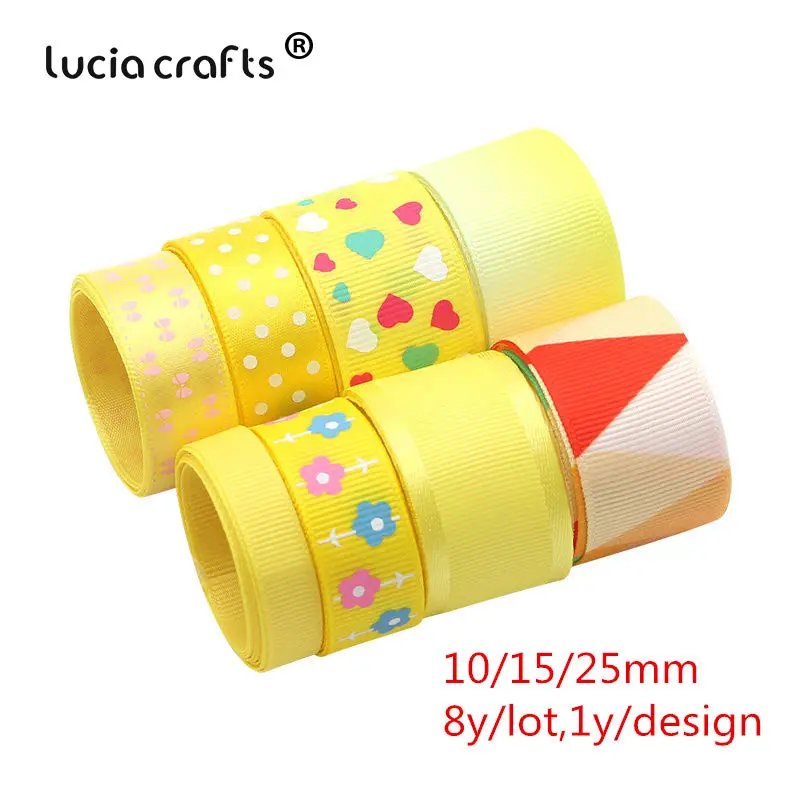 040054288 Style18 Распродажа! Lucia crafts, 8 ярдов, много вариантов, с принтом, Корсажная/атласная лента, бант, сделай сам, для шитья, материалы ручной работы, аксессуары S0202 - Цвет: 040054288 Style18