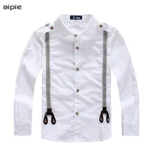 Детские рубашки классический дизайн на бретелях в английском стиле хлопок 100% Детские рубашки с длинным рукавом для мальчиков одежда