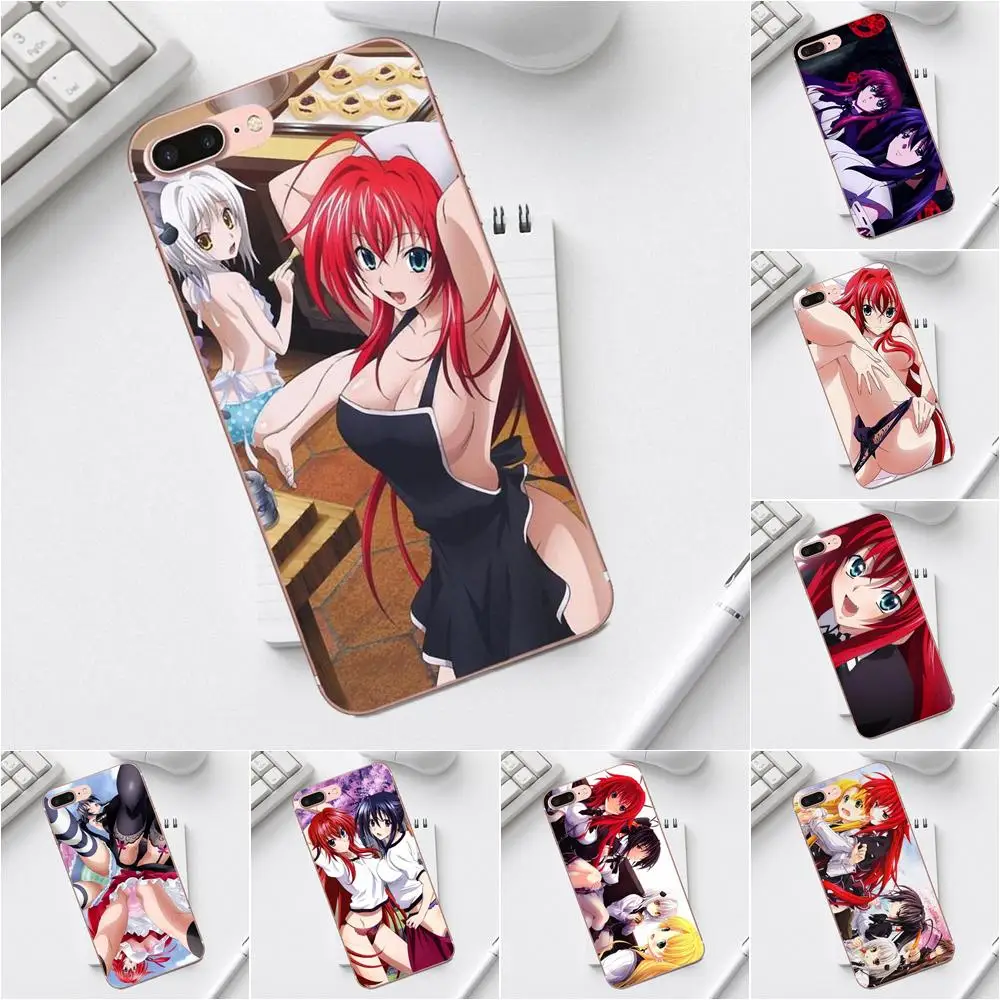 Qdowpz мягкий для iPhone 4 4S 5 5C SE 6 6S 7 8 Plus X XS Max XR Galaxy A3 A5 J1 J3 J5 J7 2017 Akeno Rias Gremory High School