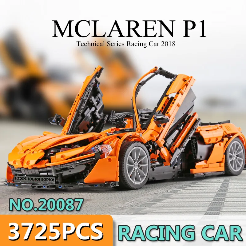 DHL Technic Car 20087 Совместимость с Legoing MOC 16915 оранжевый гоночный автомобиль набор