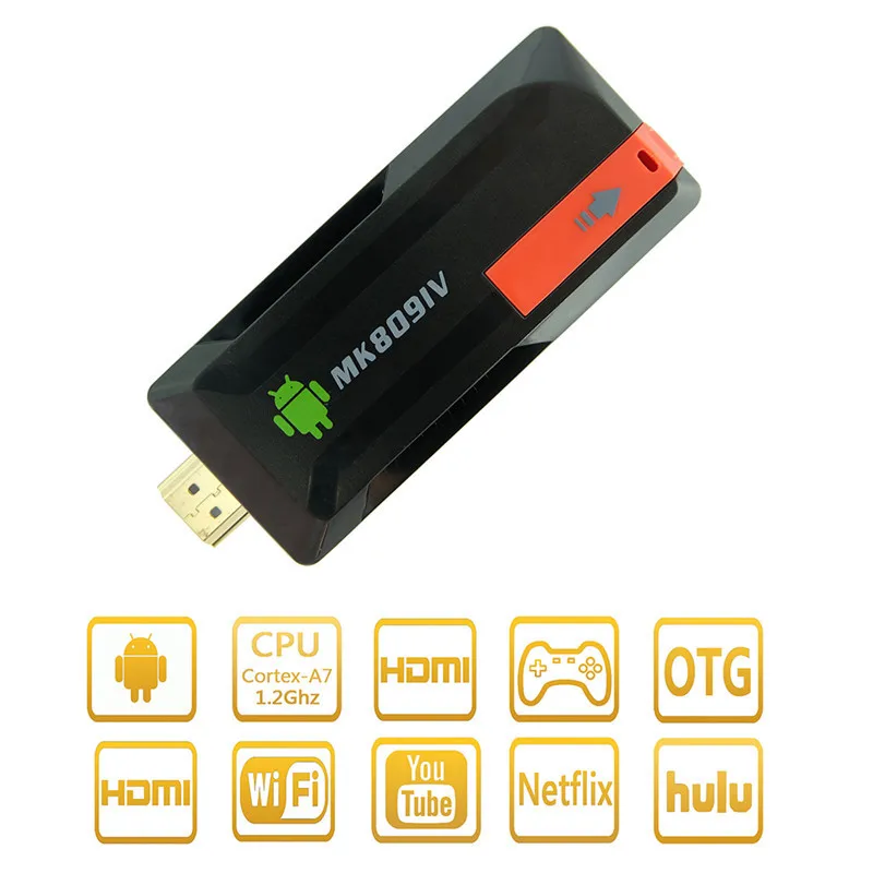 Мини OTG ПК Android ТВ приемник ключа MK809IV 1080 P RK3229 1 г/2 г Оперативная память + 8