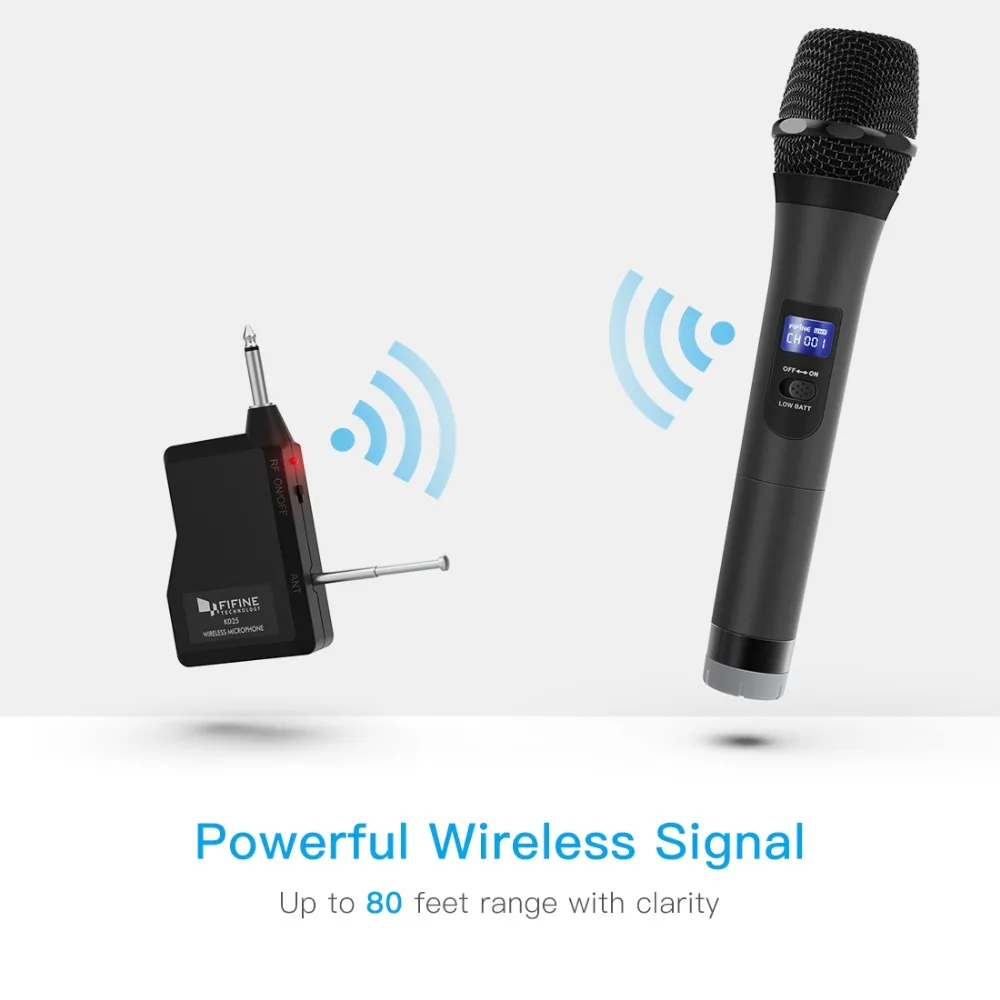 Беспроводная микрофонная система FIFINE UHF для наружной части маленький