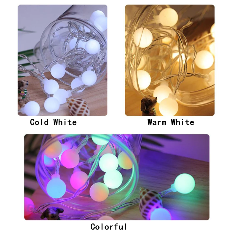 2 5 м 20LED световые струны Шар Теплый белый красочный 3 режима спальня кафе окна
