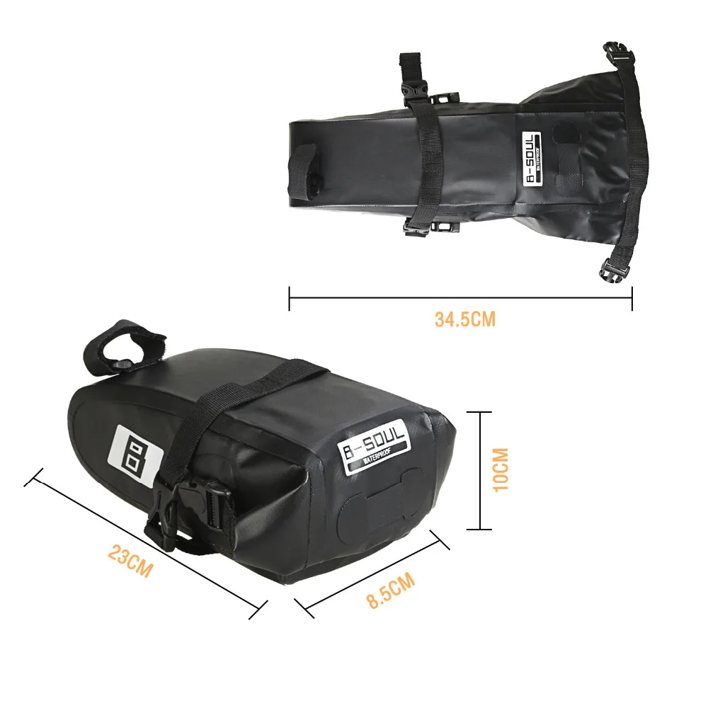 B-SOUL 100% Waterproof Bike Saddle Bag Rainproof TPU MTB Bicycle Rear Bags Road Cycling Seat Tail Accessories | Спорт и развлечения