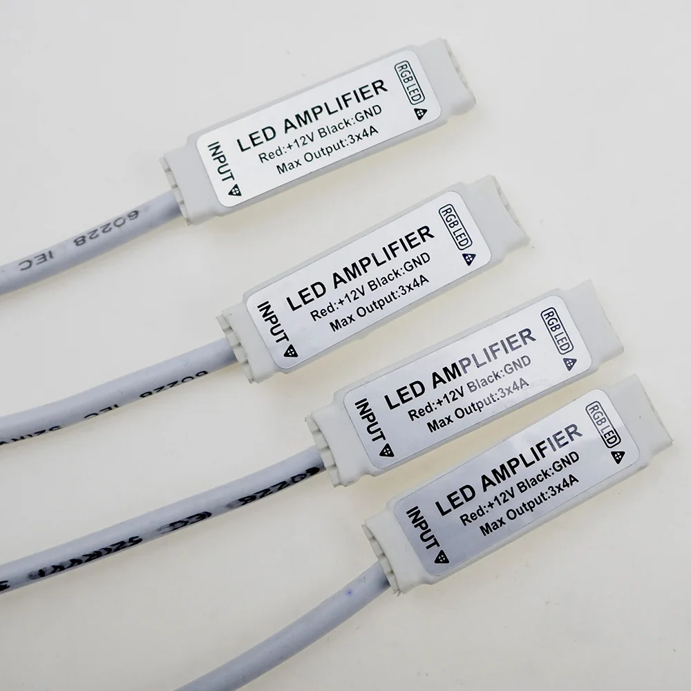 1-100 шт. RGB LED усилитель DC12V 24V контроллер сигнала с разъемом постоянного тока