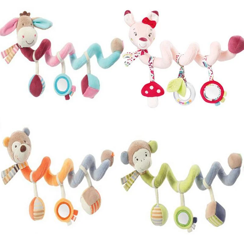 

JJOVCE Baby plush animal donkey/ monkey/ bear/ rabbit Crib Revolves Be Stroller Playing Crib Lathe Hanging Rattle toy 40%off