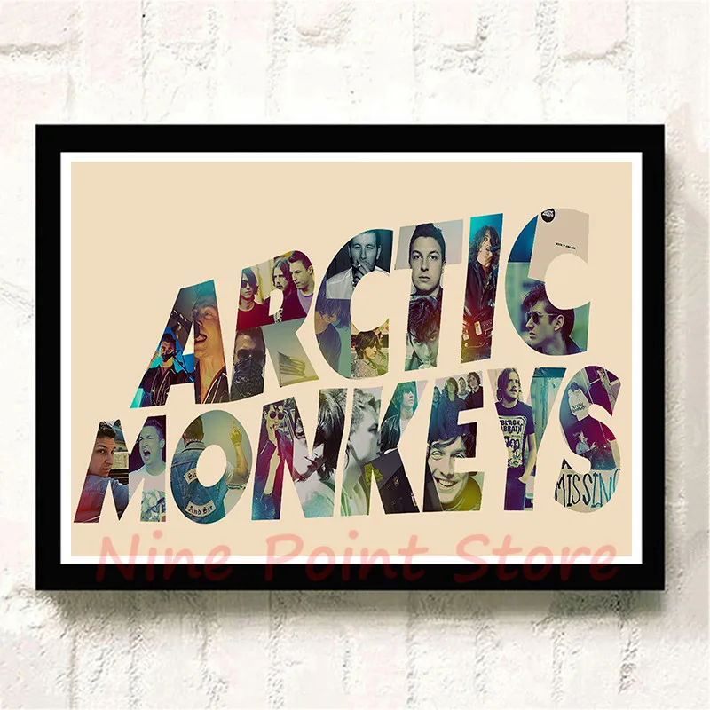 Рок-Группа Arctic Monkeys с белым покрытием бумажные плакаты настенные домашний бар плакаты домашний Декор подарок бескаркасные - Цвет: Бургундия