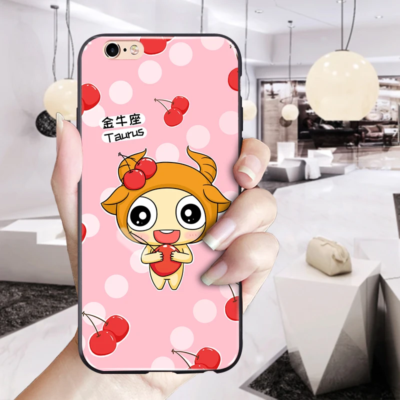 Милый мультфильм фрукты чехол для телефона Apple iPhone 6 6S двенадцать знаки матовый