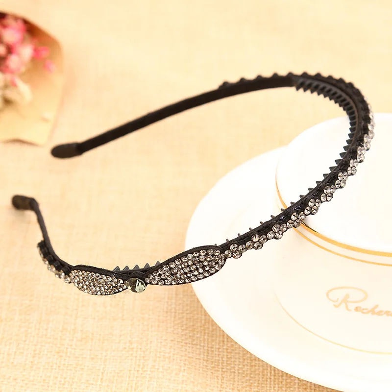 Корейская мода Винтаж большие ювелирные изделия Стразы зубчатый ободок девушки женщины милые праздничные волосы аксессуары