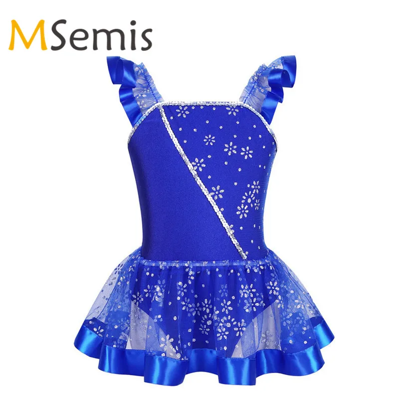 Детское балетное платье для девочек гимнастическое трико пачка с рукавами