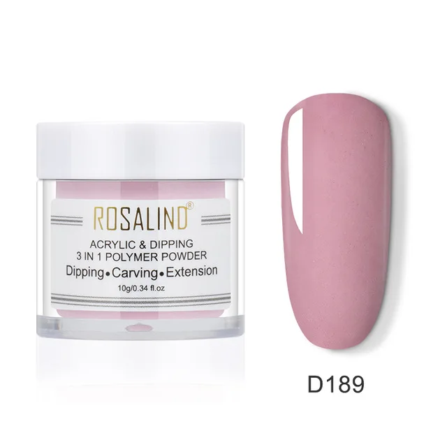 ROSALIND порошок погружения 10 г ногтей натуральный цвет голографический блеск ногтей порошок для ногтей маникюр ногтей верхнее основание пальто не нужно лампы лечения - Цвет: D189
