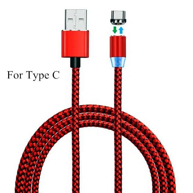 red for type c Магнитный кабель SYRINX Micro usb type-C для iPhone X samsung S9 S8 для Xiaomi зарядный нейлоновый Плетеный Магнит зарядное устройство кабель C - Цвет: red for type c