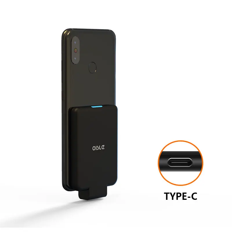 TYPE-C black 4500 мА/ч, Батарея чехол для Xiaomi mi 5 8 SE 5S Plus Note 2 Max mi x Тип-C Портативный быстрой зарядки Зарядное устройство чехол тонкий Мощность банка - Цвет: TYPE-C black