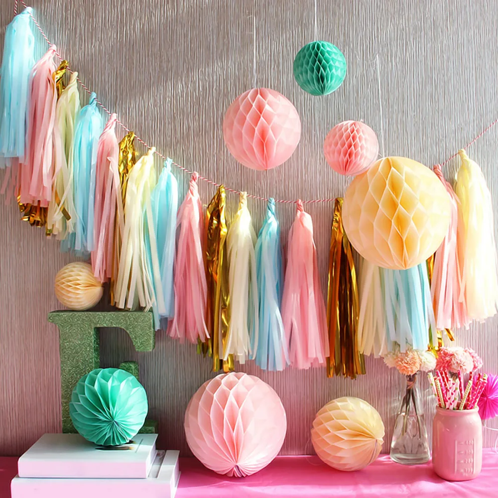 5 шт. 35 см гирлянда из папиросной бумаги с кистями свадебное украшение день