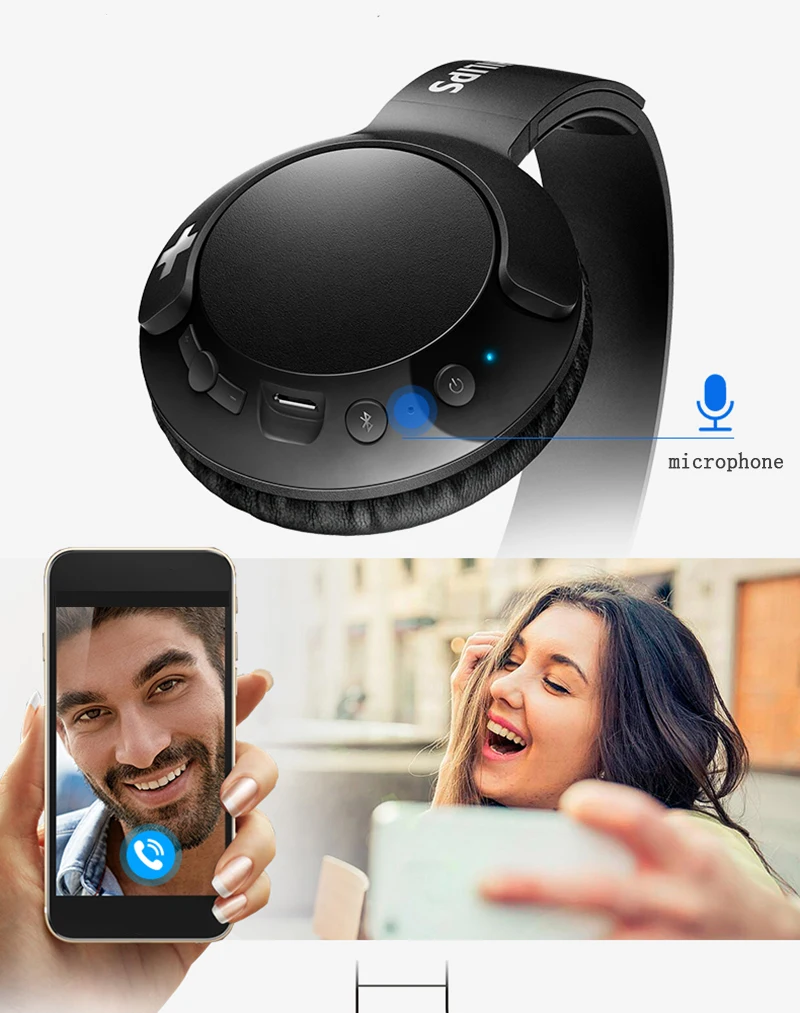 Philips SHB3175 головная повязка беспроводная гарнитура с Bluetooth 4,1 регулятор громкости литий-полимерный для Iphone X официальное подтверждение