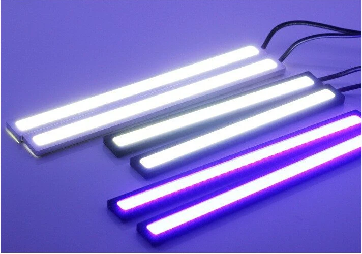 1 комплект высокая яркость COB светодиодные дневные ходовые огни DC12V