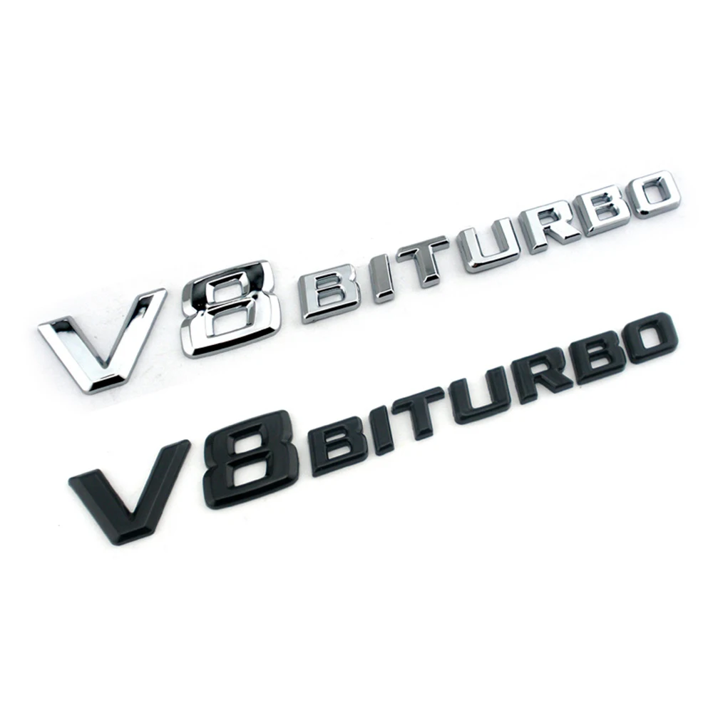 Логотип V8 BITURBO для автомобильного брызговика боковая эмблема 3D наклейка Mercedes Benz