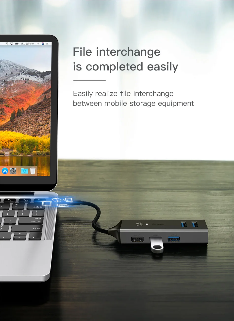Baseus USB C концентратор для USB 3,0 USB 2,0 usb-хаб для MacBook Pro Surface Pro 6 type C концентратор Расширенный 5 портов usb порты USB разветвитель
