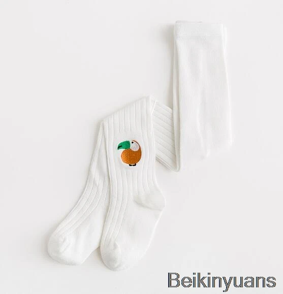 White Детские колготки на весну-осень-зиму, хлопковые колготки для девочек, детские вязаные колготки, мягкая одежда для малышей 1-8 лет - Цвет: White