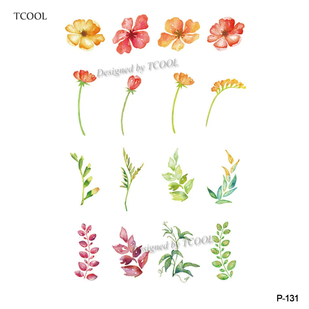 Wyuen цветок Водонепроницаемый Временные татуировки Стикеры модные женские туфли