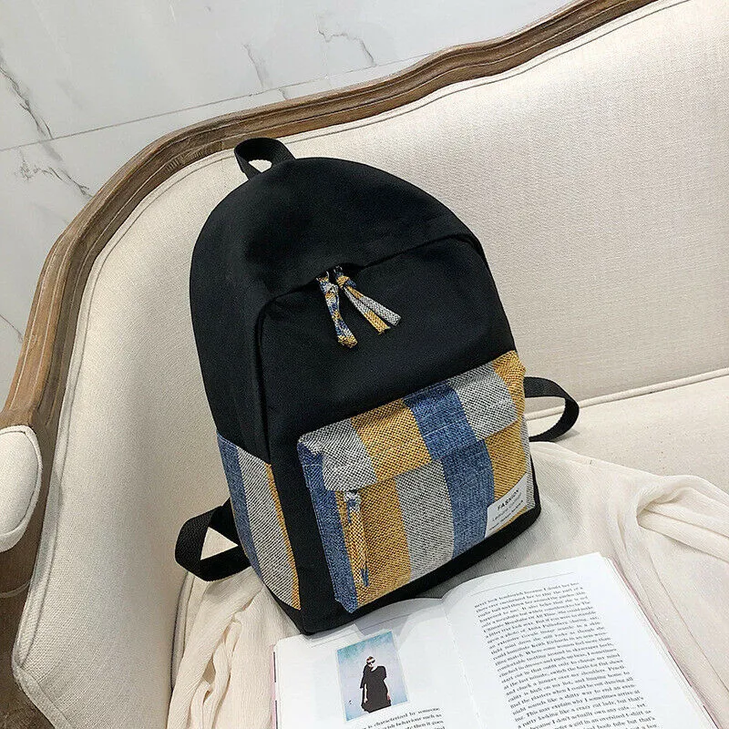 Холщовый дорожный и школьный рюкзак для девочек женщин большой ранец ноутбука