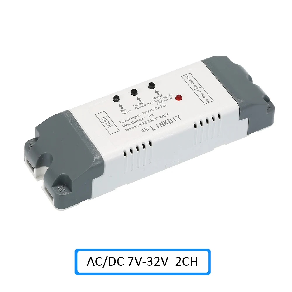 7V-32V 2CH Универсальный умный Wifi переключатель модуль управления Лер 2CH AC85-250V беспроводной переключатель таймер телефон приложение дистанционное управление для Alexa Google дома - Комплект: 7V-32V 2CH