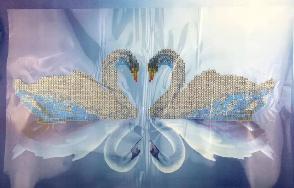 Сделай Сам круглая Смола Алмазная картина пара лебедей горный хрусталь