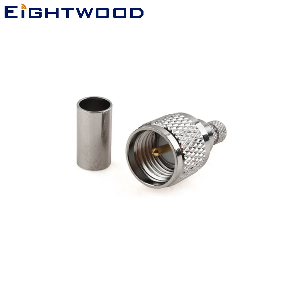 Eightwood 5 шт. мини УВЧ Штекер РЧ коаксиальный разъем адаптер обжимной LMR195 RG58 кабель