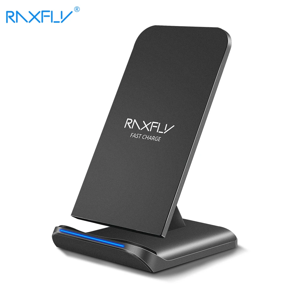 RAXFLY 10 Вт QI Беспроводное зарядное устройство для iphone 11 XR 8 Plus Быстрая зарядка Huawei P30