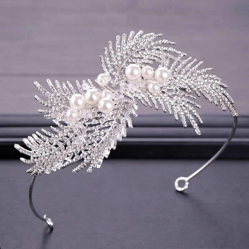 

Fashion Bridal Hair Jewelry Silver Color Rhinestone Crystal Hairbands Queen Wedding Crown Tiara Hair Accessories Women Headbands