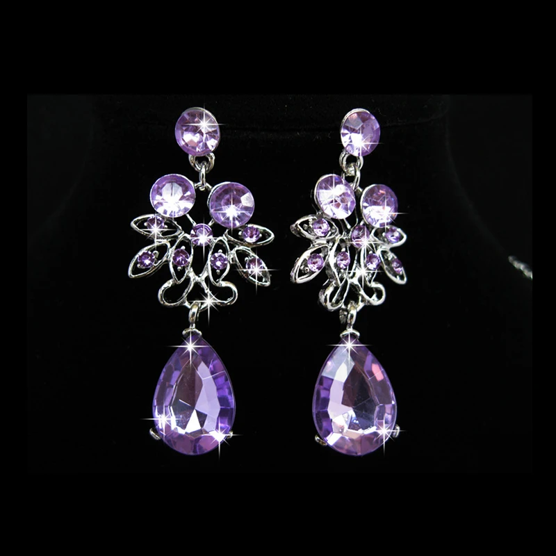Fashion Luxury Crystal Jewelry Sets Rhinetone Wedding Necklace Earrings Set for Women Brides Wife Sister | Украшения и аксессуары