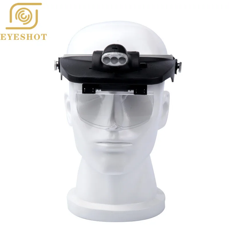 EYESHOT 1.2X-3.5X лупа в ручном режиме шлем увеличительное стекло с лампой 4 объектива