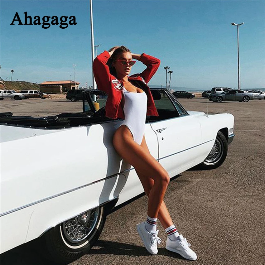 Ahagaga 2019 Летние Комбинезоны женские спортивные костюмы модная Однотонная
