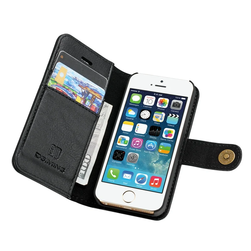 Съемная магнитных флип кожаный чехол для iPhone 5 5S SE 4 0 ''Элитный бренд кошелек