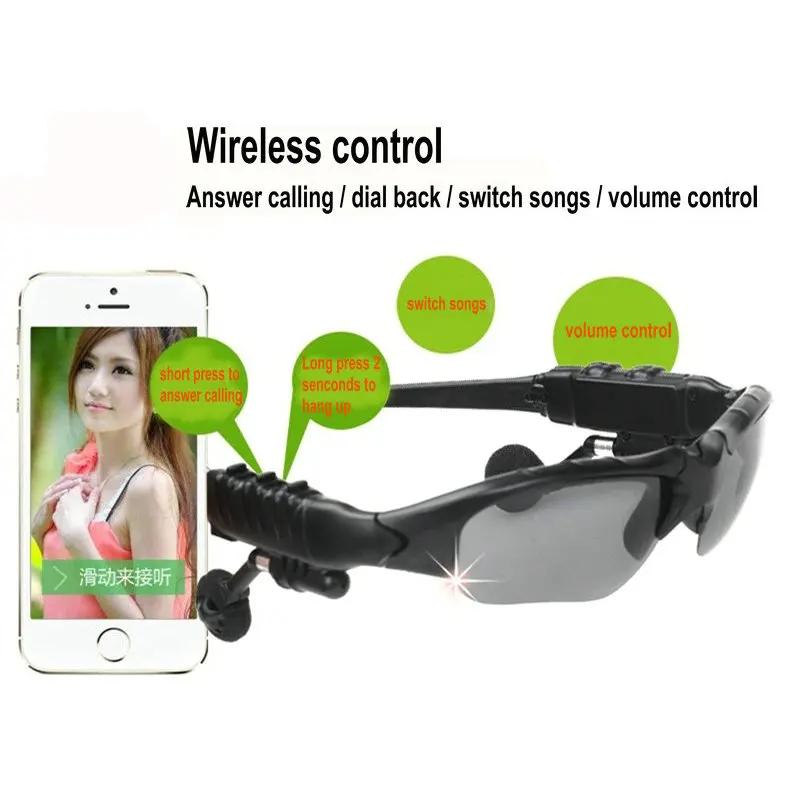 Спортивные стерео беспроводные очки ekslen гарнитура с Bluetooth солнцезащитные для