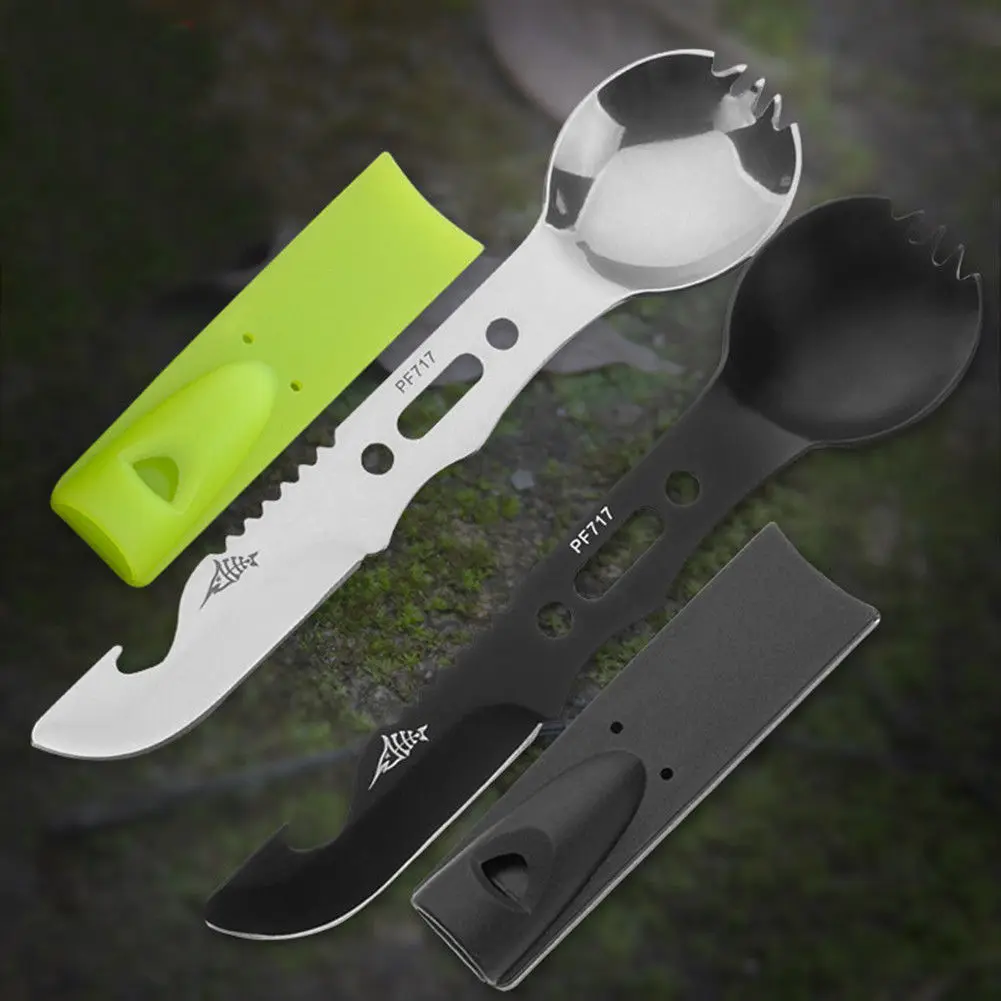 Multifunctional Tactical Pocket Knife Spoon Fork Opener Outdoor Camping Tool Hot | Инструменты