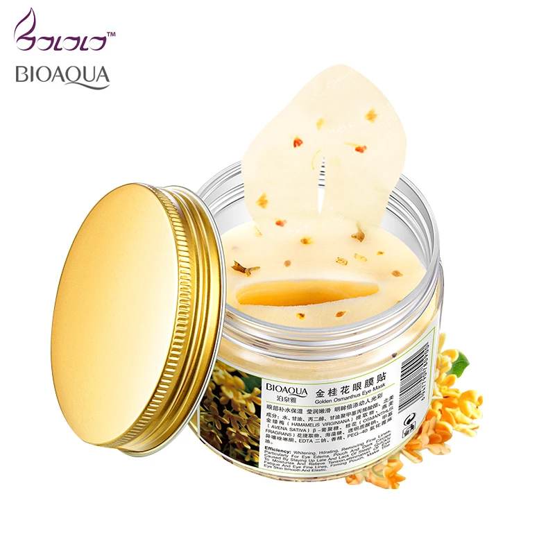 

Маска для глаз BIOAQUA золото османтуса, патчи 80 шт. в банке, маска для кожи вокруг глаз для женщин, коллагеновый гель, сывороточный протеин, ночн...