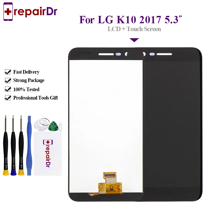 5.3&quot Display For LG K10 2017 LCD Touch Screen Digitizer + Frame Tested Lcd M250 M250N M250E | Мобильные телефоны и