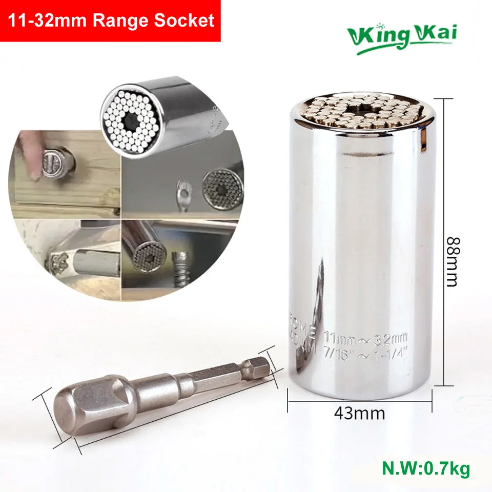 Flagship11-32mmModel Y Universal Torque Wrench Head Set Socket Sleeve 7-19 9-27 11-32mmPower Drill Ratchet Bushing Spanner Key Magic Multi Hand Tools - Цвет: Flagship11-32mmModel